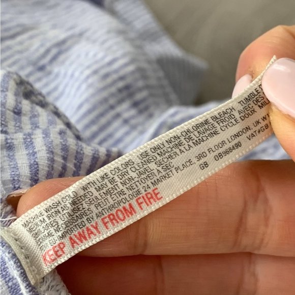 Maeve by Anthropologie Linen Felicity Blue Stripe Tank Top - Picture 6 of 9